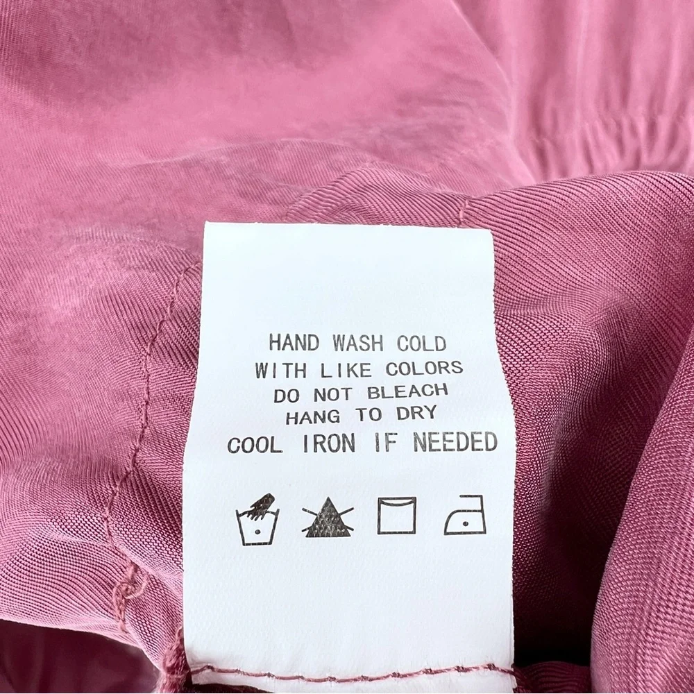 Anthropologie Melloday Short Trench Jacket Medium Dusty Rose Roll Tab Tie Waist - Picture 14 of 16